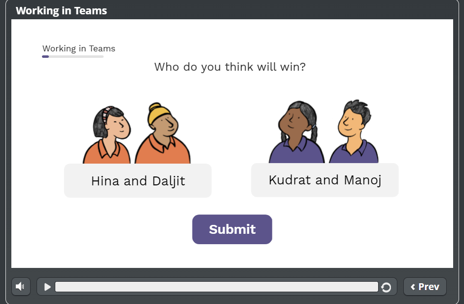 Quest Alliance — eLearning platform interactive decision-making module
